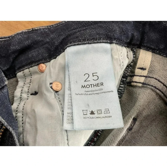 Mother Looker Skinny Jeans Size 25 Here Kitty Kitty Glitter Racer High Waisted - Picture 4 of 10